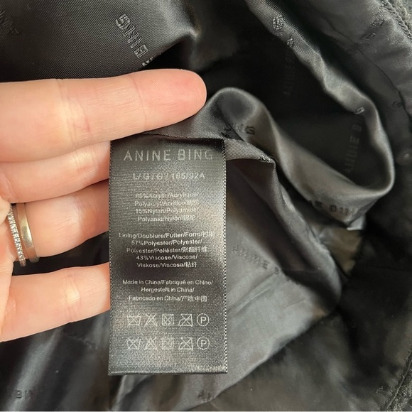 ANINE BING Anitta Black Boucle Tweed Jacket with Gold Buttons - Picture 10 of 11